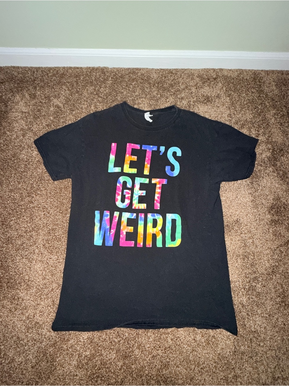 Others Follow Black Tee with Multicolor "LET'S GET WEIRD" Graphic